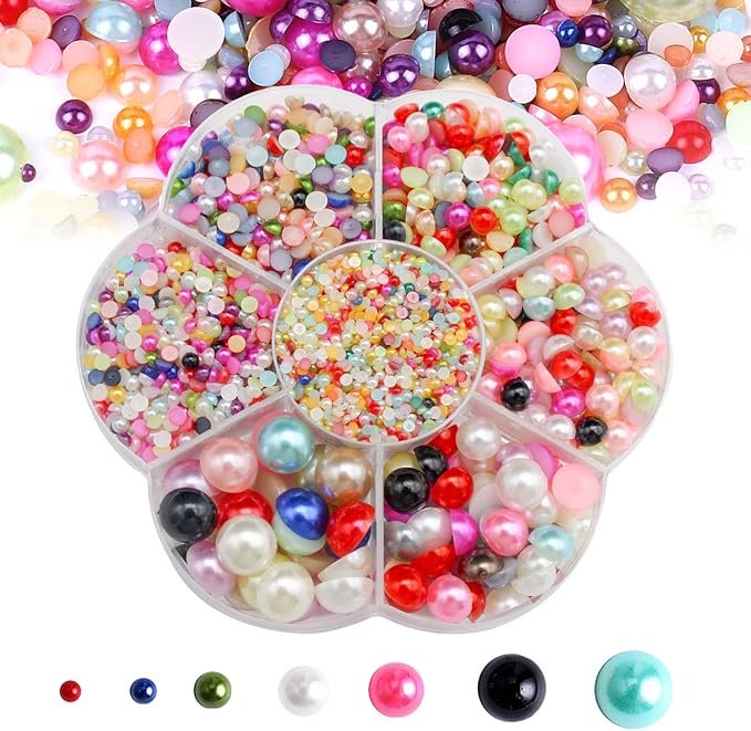 5600PCS Half Round Pearls Flatback Imitation Pearls by MLGDA