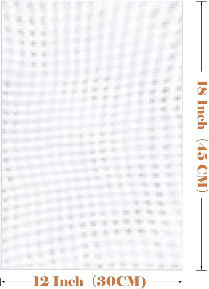 Caydo 6 Pieces Aida Cloth 14 Count White Cross Stitch Fabric - Image 3