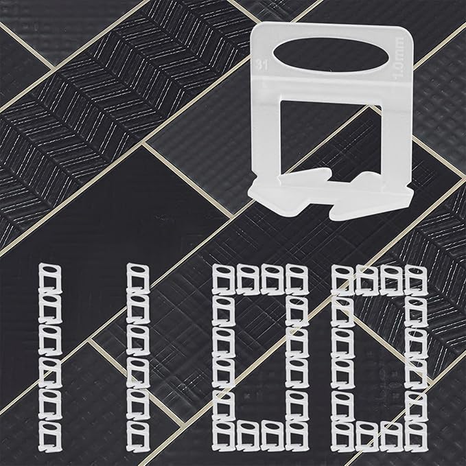 1100 Pcs Tile Leveling System Clips 1/8" (3.0mm) for Ceramic Tile and Stone Installation - DIY Tile Leveler Spacers Kit for Perfect Alignment(1100, 1/8)