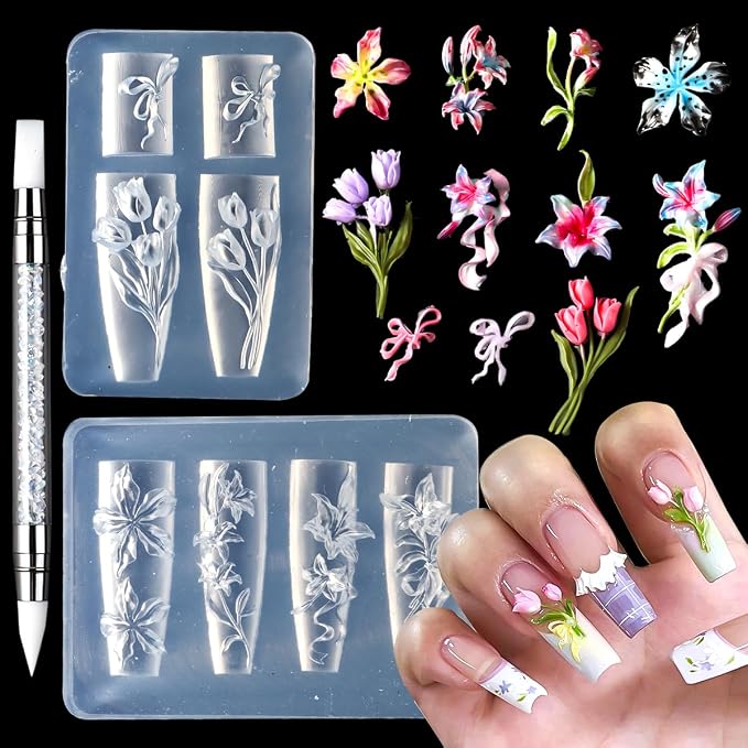 3D Flowers Nail Molds by SUTOZMIWE