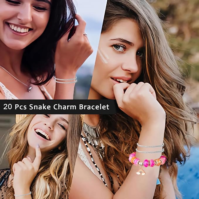 20 Piece Snake Chain Charm Bracelet - Image 2