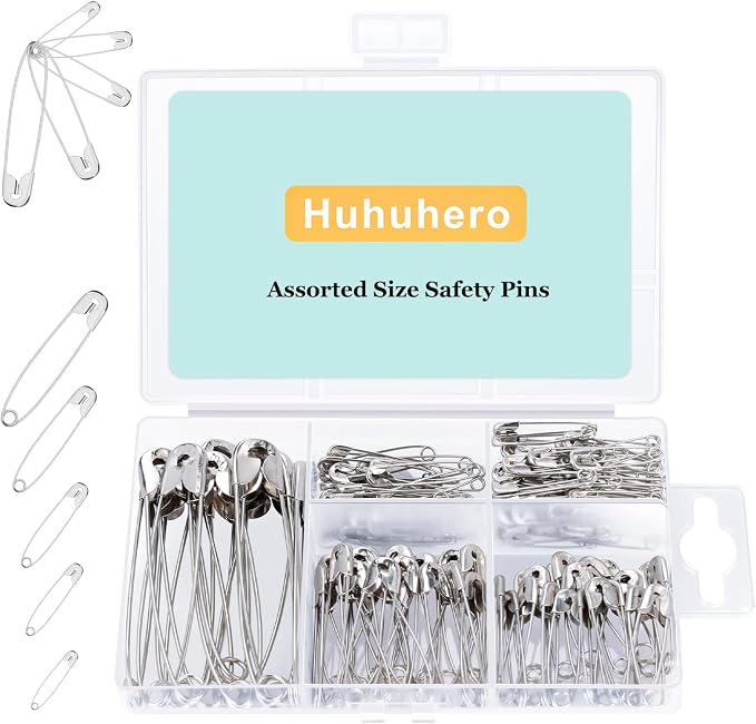 Huhuhero 160Pcs Safety Pins, Large & Small Safety Pins by Huhuhero