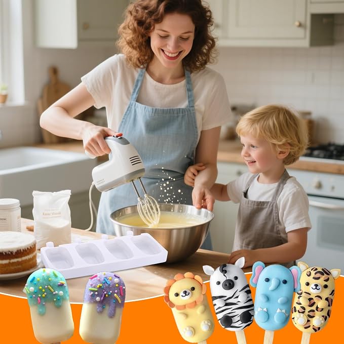 Mity rain 2 Pack Cake Pop Mold Silicone, 8 Cavity Reusable Cakesicle Molds | - Image 6