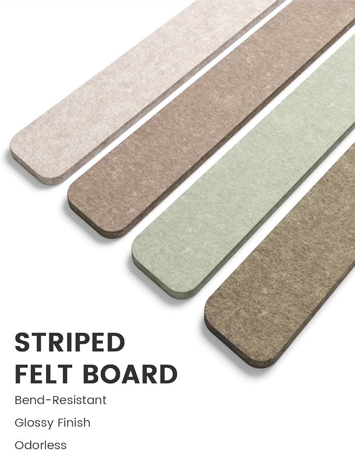 Fluxynara Cork Board Alternative Felt Strip Board 8-Pack 13"x2", Office Pin - Image 3
