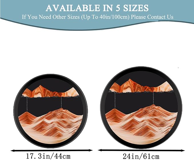 TNSLGHS Moving Sand Art, Wall Mounted Sand Art Liquid Motion, 360°Rotate Moving - Image 3