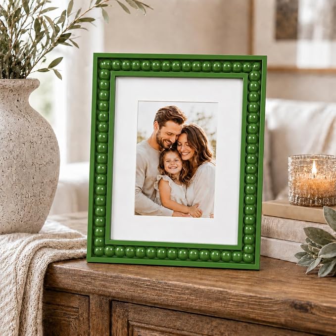 Solid Wood 8x10 Picture Frame Beaded Frame - Image 2