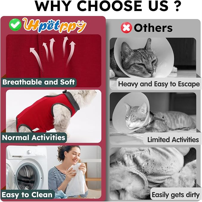 Cat Recovery Suit After Surgery, Breathable Cat Surgery Recovery Suit - Image 7