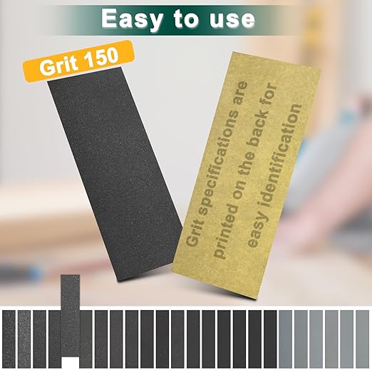 20PCS Sand Paper 150 Grit Sandpaper Sheets, 9 x 3.6 Inch Wet Dry Sandpaper Sheets, Sand Paper for Metal, Wood Furniture, Automotive and Crafts