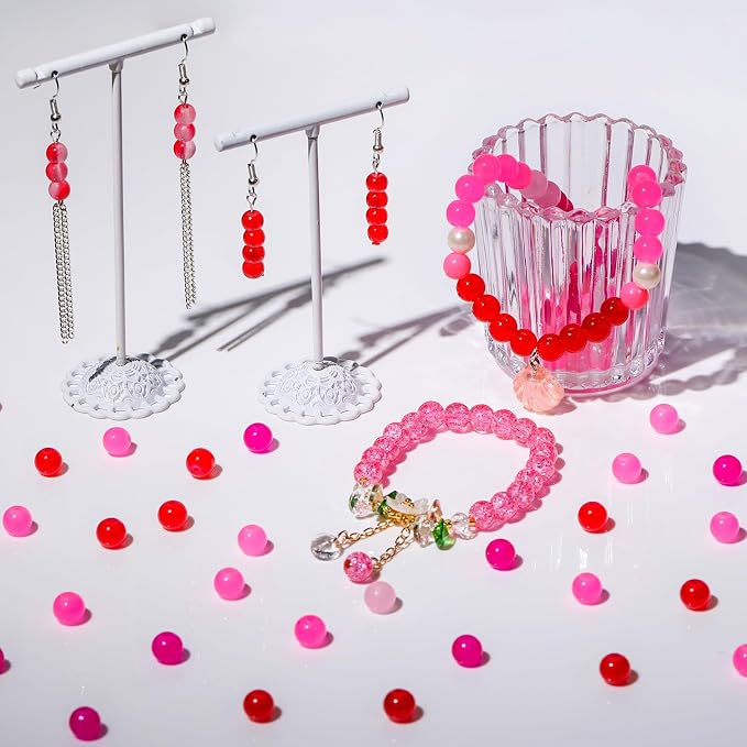 XSEINO About 1200PCS 6mm Glass Beads Bracelet Making Kit, 24 Assorted Red and - Image 3