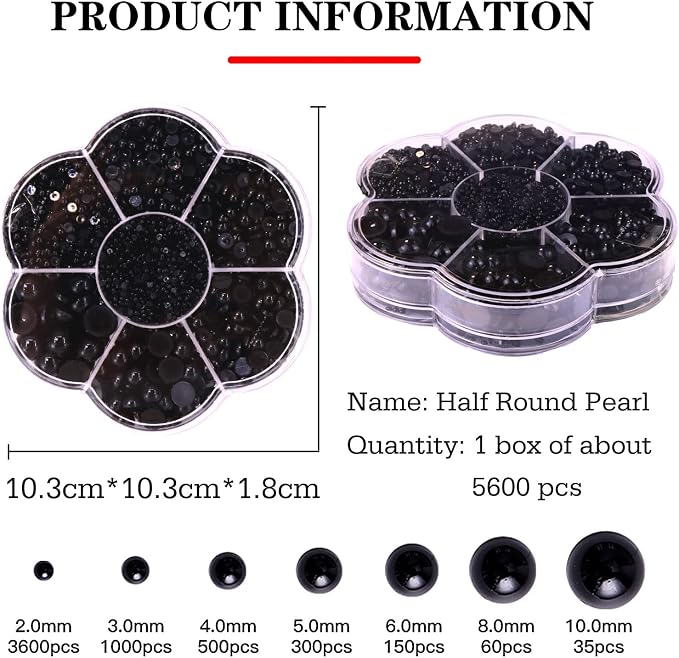 5600PCS Half Round Pearls Flatback Imitation Pearls - Image 2
