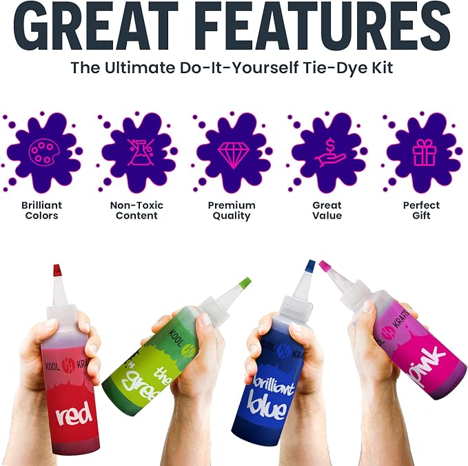 KOOL KRAFTS Tie Dye Kit, All-Inclusive - Image 3