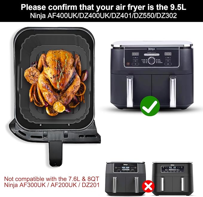 10QT Large Thickened Silicone Air Fryer Liners 2 Pack - Image 2