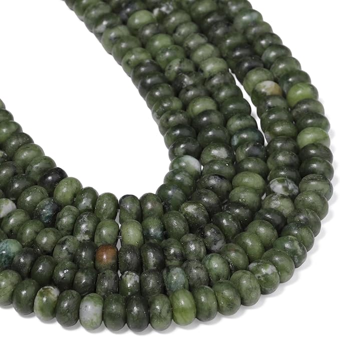 Songxi 5x8mm Natural Southern Jade Stone Rondelle Beads, Gemstone - Image 7