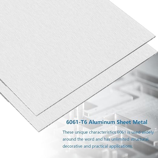 2Pack 6061 Aluminum Sheet Metal - 12 x 12 x 1/8 Inch, Heavy Duty Aluminum Plates with Protective Film, 3MM Thick Flat Plain Panel for Crafting, Structural Framing, Base Plate