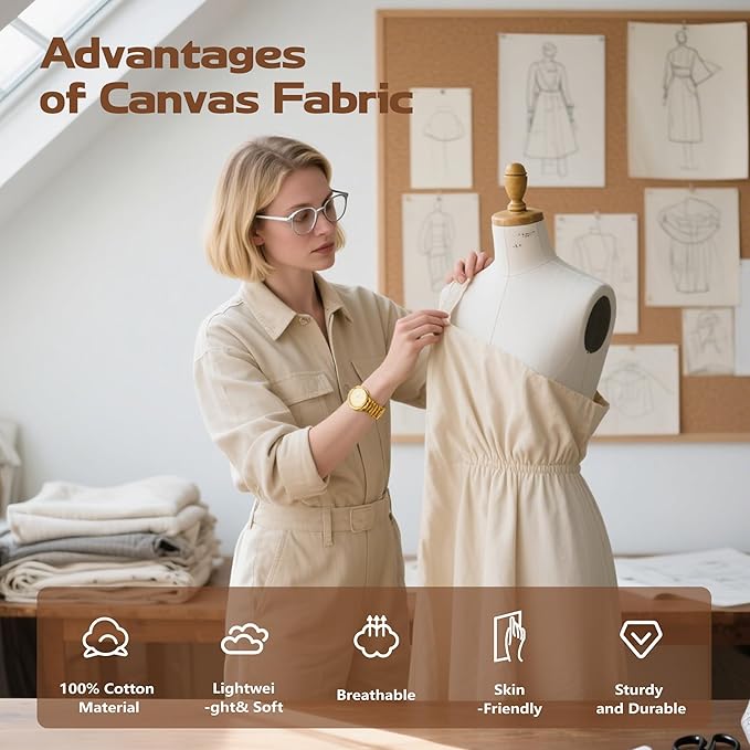 Canvas Fabric, Premium 10oz White Cotton Duck Canvas Fabric 62'' Wide - Image 5
