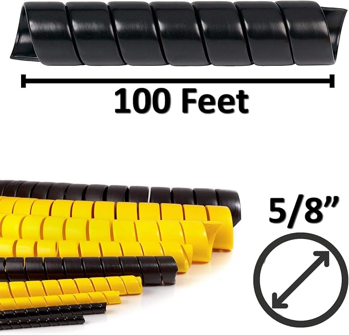 Electriduct 5/8 Inch Heavy Duty Spiral Wrap HDPE Flexible Plastic Cable Sleeve - Image 3