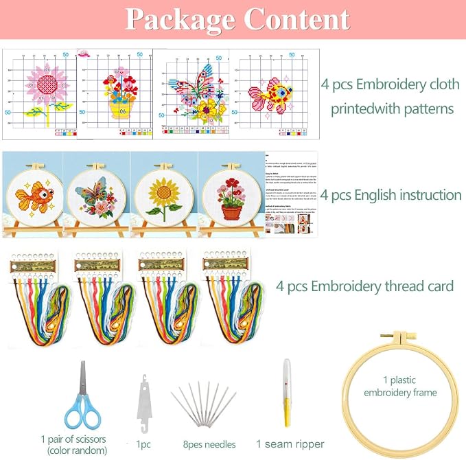 Zhenqing 4-Piece Cross Stitch Kit - Image 4