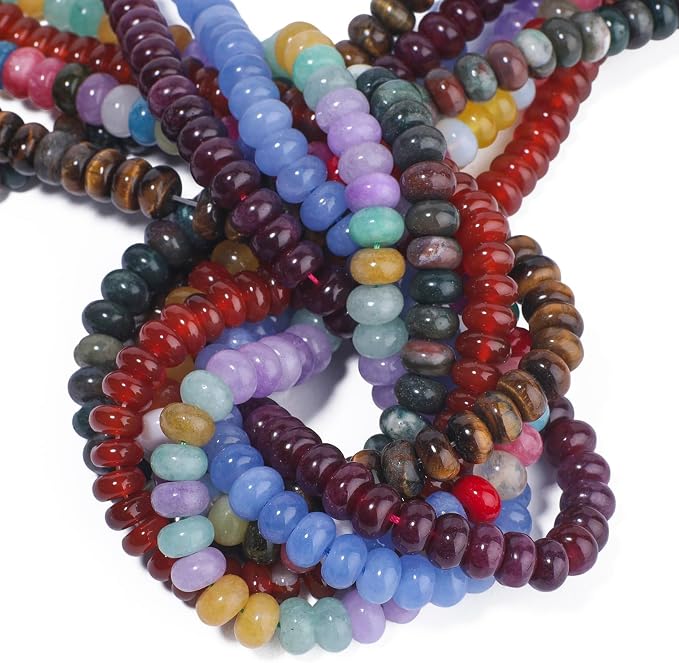 Songxi 5x8mm Natural Red Garnet Stone Rondelle Beads, Gemstone - Image 8