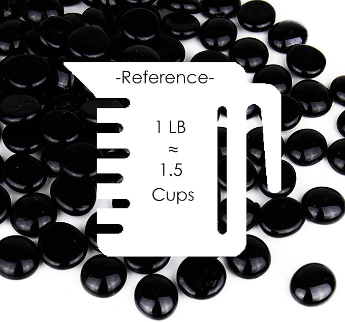CYS EXCEL Black Glass Gemstone Beads Vase Fillers Flat Marble Beads Multiple - Image 2