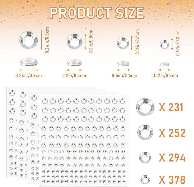 1155pcs Gemstone Stickers - Image 2