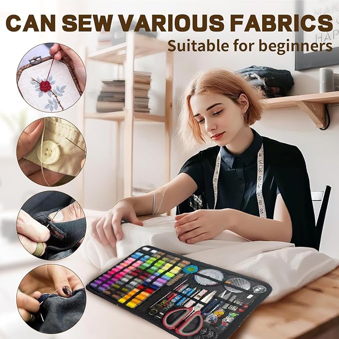 197PCS Sewing Kit for Adults, 43 XL Thread Spool, Beginners - Image 6