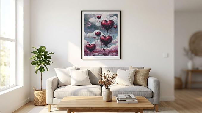 MYBISYMQQ Romantic Heart Balloon Cross Stitch Kits - Image 3