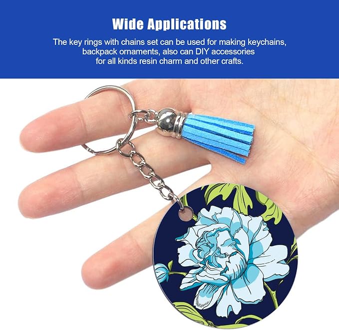 120PCS Keychain Making Supplies, Keychains Bulk Rings Making Kit - Image 5