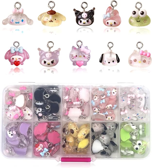 YOKUSHI 100PCS Cute Cartoon Resin Charms by YOKUSHI