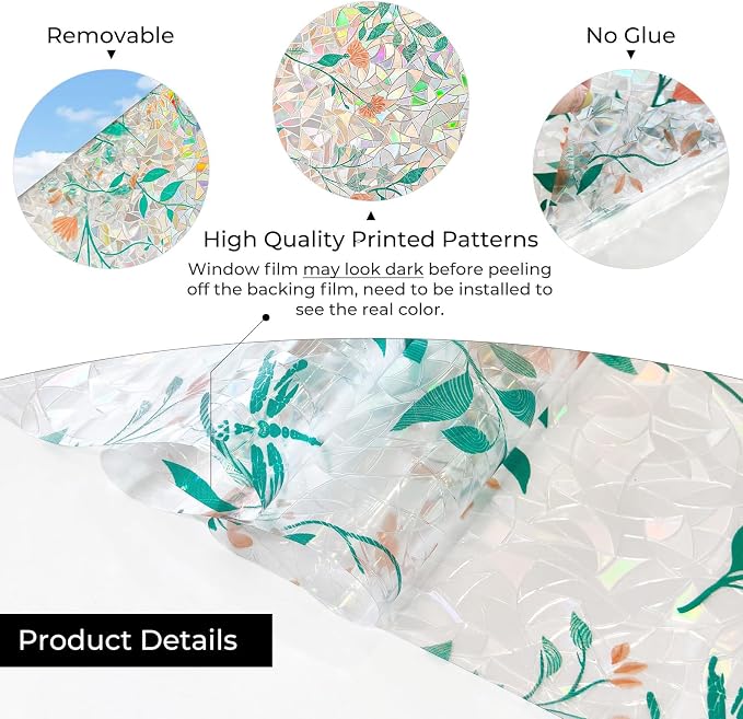 ADD.HERES Window Privacy Film, Stained Glass Decorative Static Cling, Removable - Image 6
