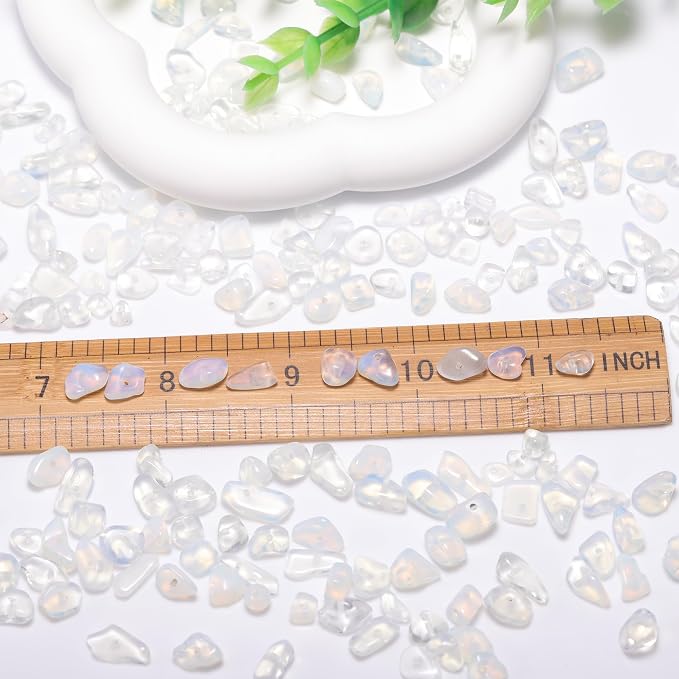 200pcs White Opalite Chip Beads - Image 3