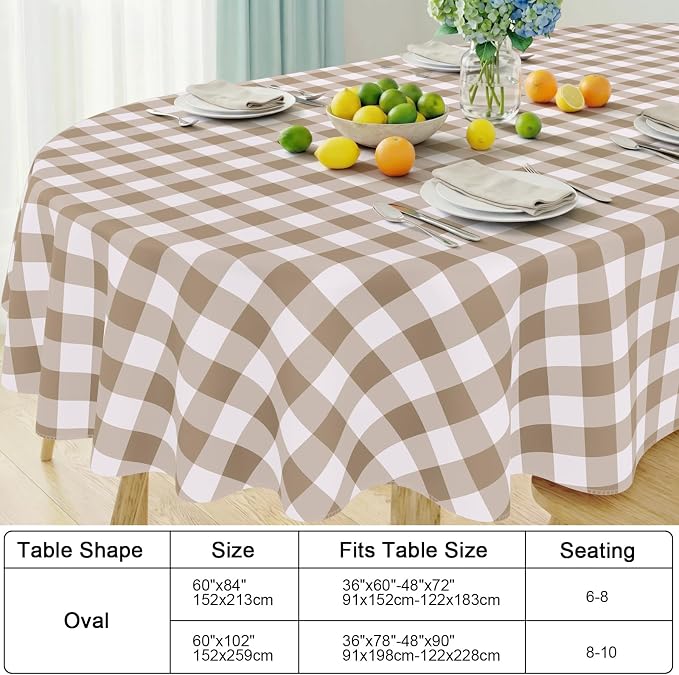 Smiry Oval Table Cloth, Waterproof Vinyl Tablecloths - Image 7