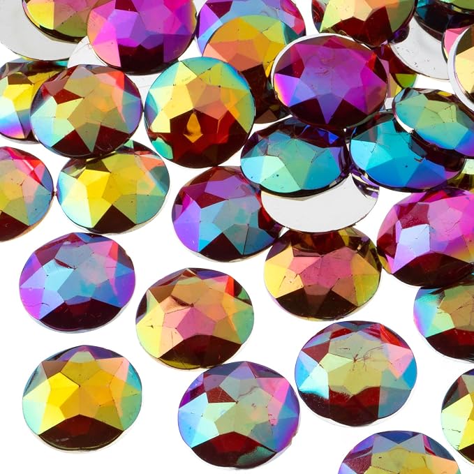 John Bead 200 Pieces 20mm, Acrylic Round Flat Back Rhinestones by JohnBead