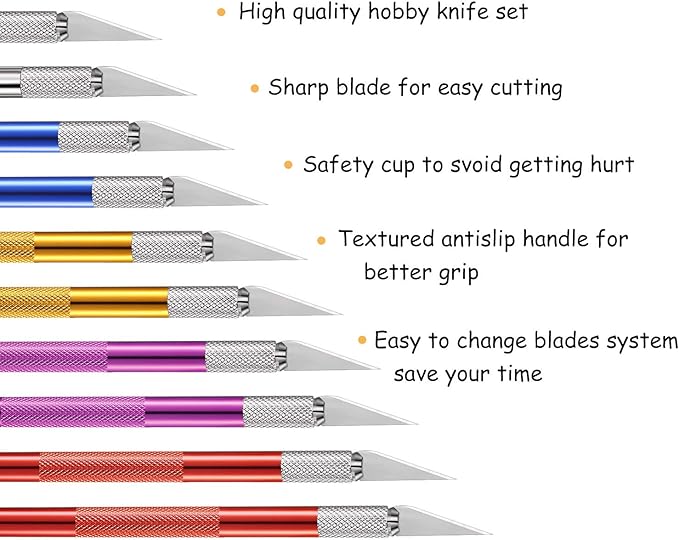 15 Pack Exacto Knife Set, Hobby Knife, Back to School Supplies Craft Knifes Kit for Art, Carving, DIY, Scrapbooking, Art, Cutting, Stencil(Muliticolor)
