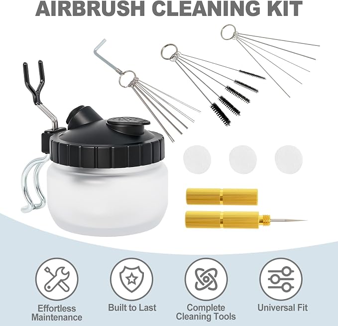 Podoy Airbrush Cleaning Kit, Glass Airbrush Cleaning Pot - Image 6