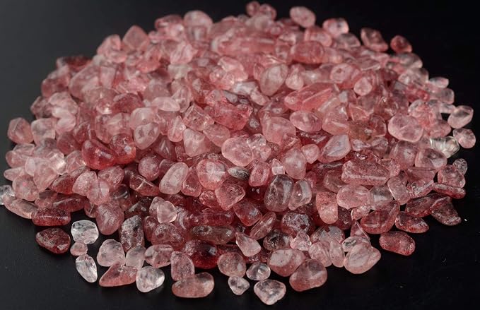 Natural Chip Stone Beads Strawberry Quartz 5-8mm About 400 Pieces Irregular - Image 2