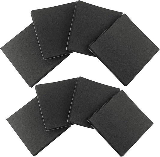 Foam Sheets with Adhesive Backing Foam Padding Neoprene Rubber Mat Closed Cell Sheet Anti-Slip Insulation Rubber Anti Vibration Square Pad (4" x 4" x 1/2", 8 Pcs)