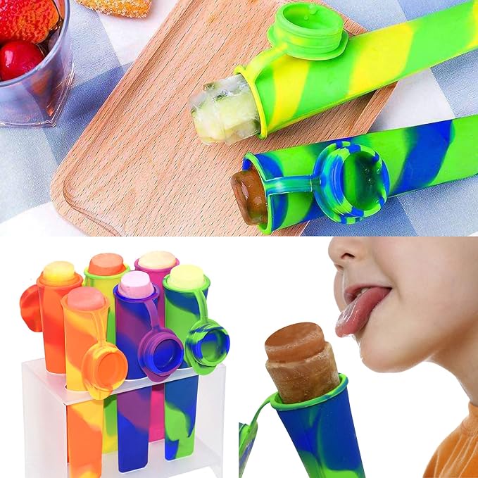 Homemade Popsicle Molds, 6 Pack Drip Free Ice Pop Molds | Easy Release Silicone - Image 4