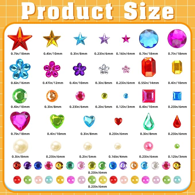 6100 PCS Gem Stickers, Self-Adhesive Rhinestone Stickers, 20 Sheets Colorful - Image 2