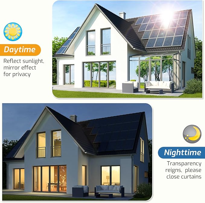LUTE One Way Window Privacy Film, Window Tint, 35.4" x 78.7" | Sun Blocking UV - Image 3