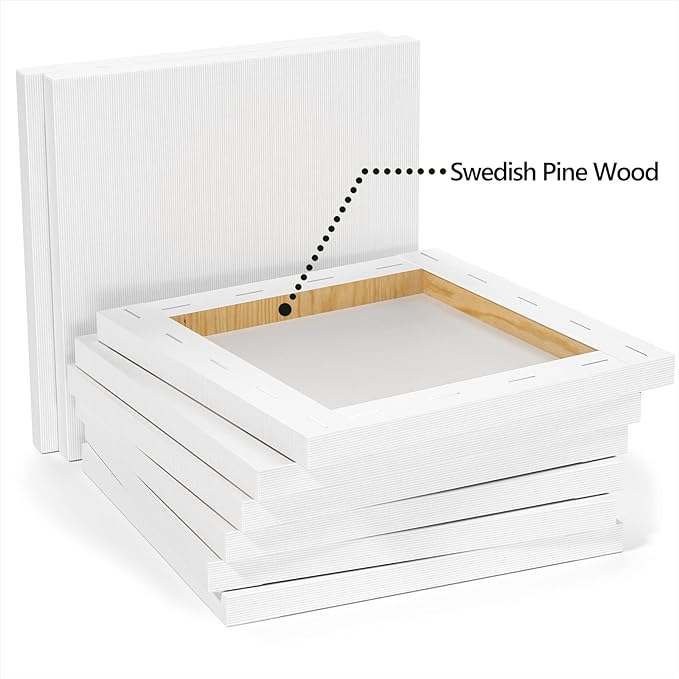 GOTIDEAL Stretched Canvases for Painting, 36x48" Inch Set of 2, Primed White - 100% Cotton Blank Art Large Canvas Boards for Painting for Acrylic Pouring, Oil Paint Dry & Wet Art Media