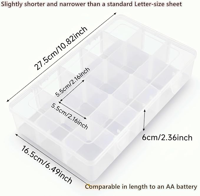 Umirokin 2 Pack 15 Grids Clear Plastic Organizer Box - Image 5
