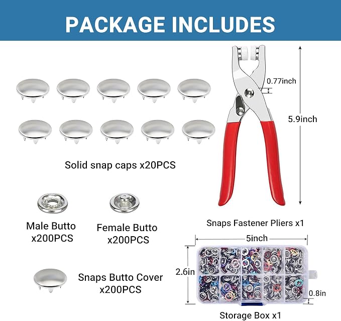 200 Sets Metal Snap Buttons - Image 2