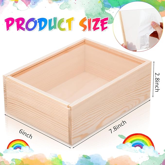 Thyle 18 Pcs Unfinished Wood Display Boxes - Image 2
