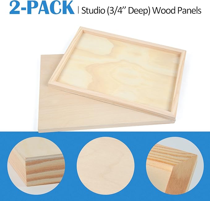 Falling in Art 2 Pack 12x16 Unfinished Birch Wood Panels Kit - Image 5