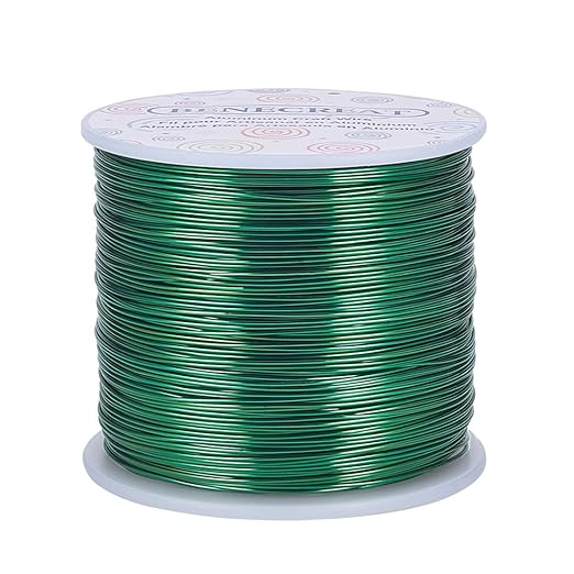 BENECREAT 20 Gauge 770FT Aluminum Wire Anodized Jewelry Craft Making Beading Floral Colored Aluminum Craft Wire - Green