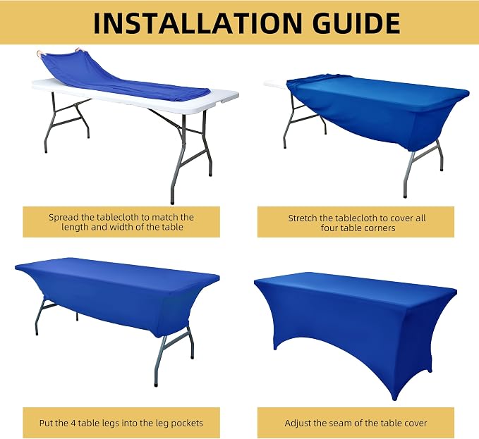 10-Pack 6ft Spandex Table Covers - Image 5