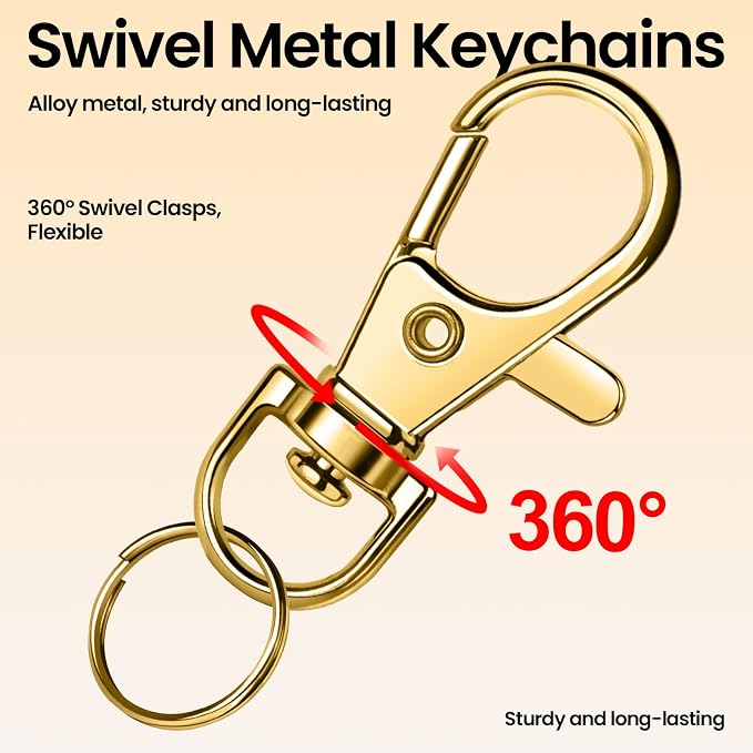 LEOBRO 160PCS Lobster Claw Clasps and Key Rings, Keychain Making kit, Keychains - Image 6