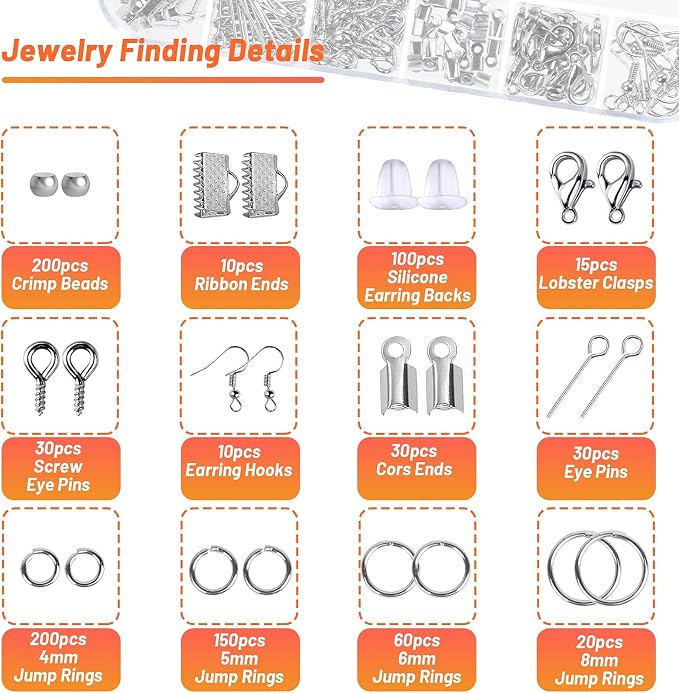 Audab Jewelry Wire Wrapping Jewelry Making Supplies Kit, Ring Sizer Measuring - Image 7