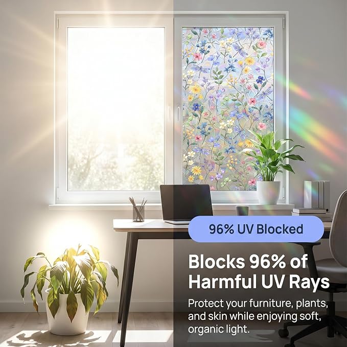 Rainbow Window Film, Static Cling Decorative Window Sticker, Non-Adhesive - Image 6