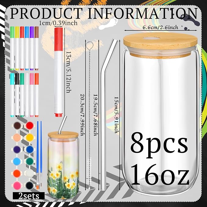 Pickmesh 8 Set Graduation Gift Glass Painting Kit - Image 2